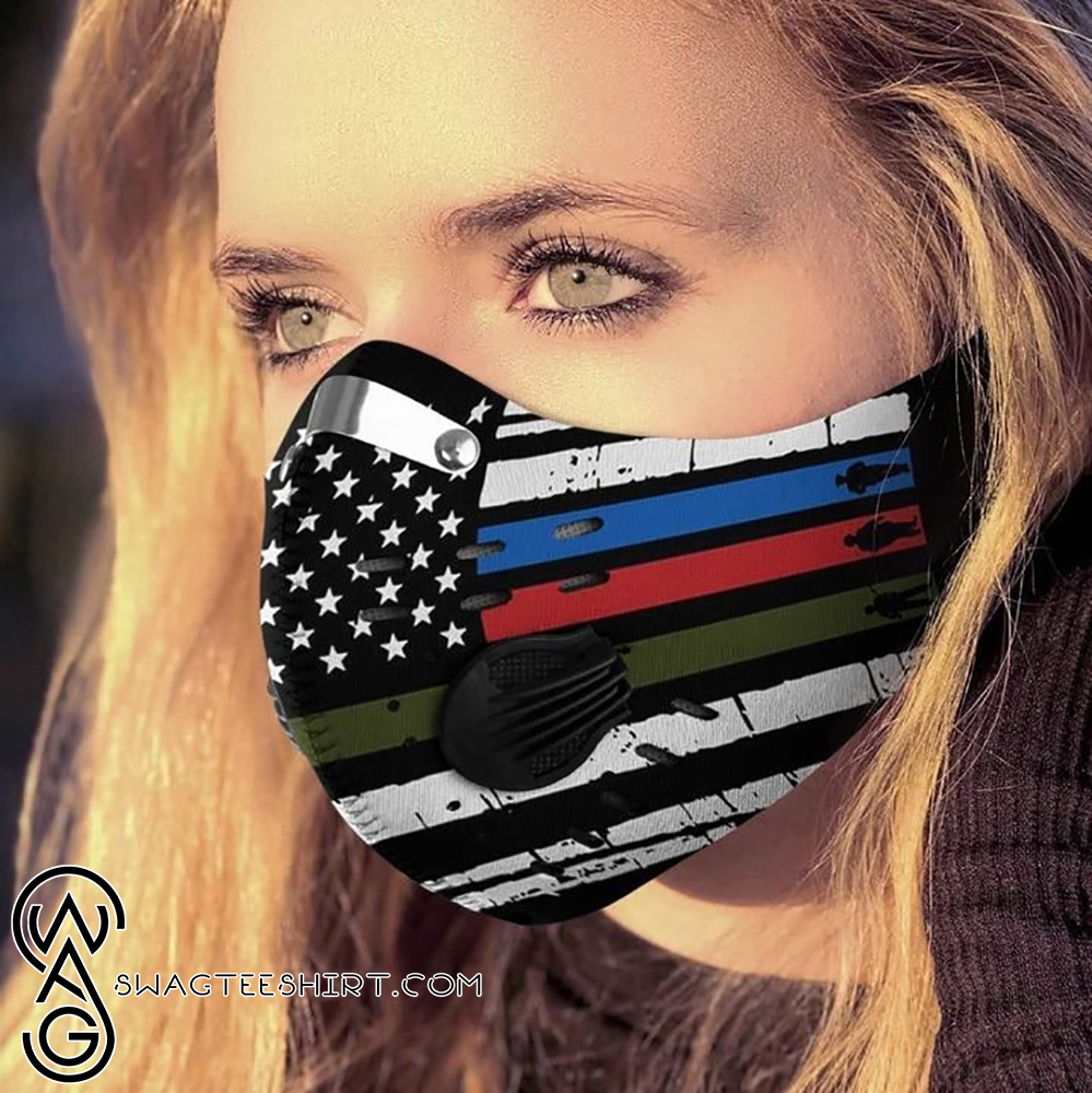 American flag proud pride filter activated carbon face mask
