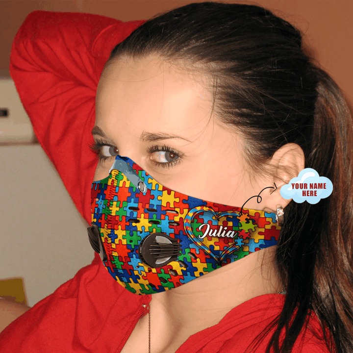 Autism Personalized Custom Name Filter Activated Carbon Pm 2.5 Fm Face Mask-2