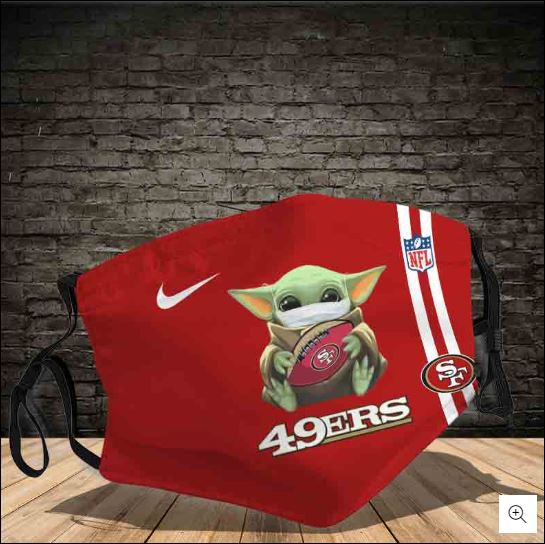 Baby Yoda hug San Francisco 49ers NFL face mask