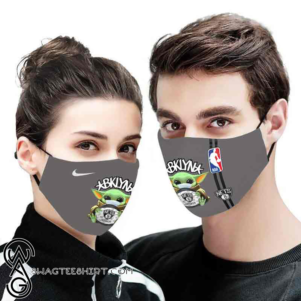 Baby yoda brooklyn nets full printing face mask
