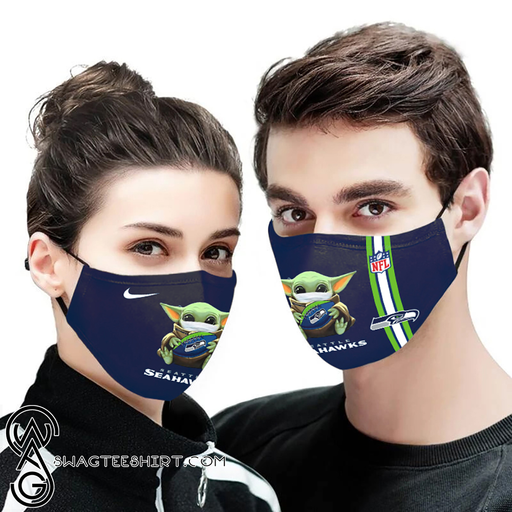 Baby yoda seattle seahawks full printing face mask