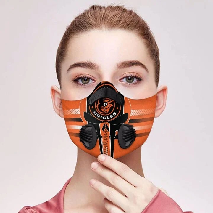 Baltimore orioles punisher skull filter face mask