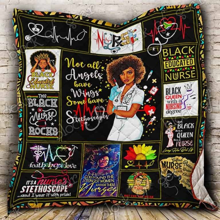 Black girl not all angels have wings quilt