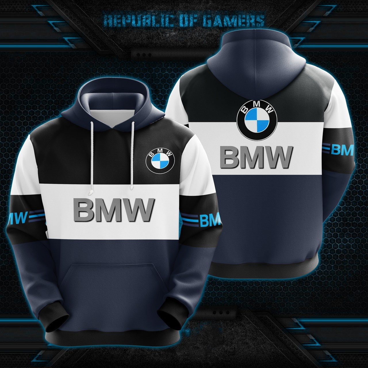 Bmw logo full over print hoodie