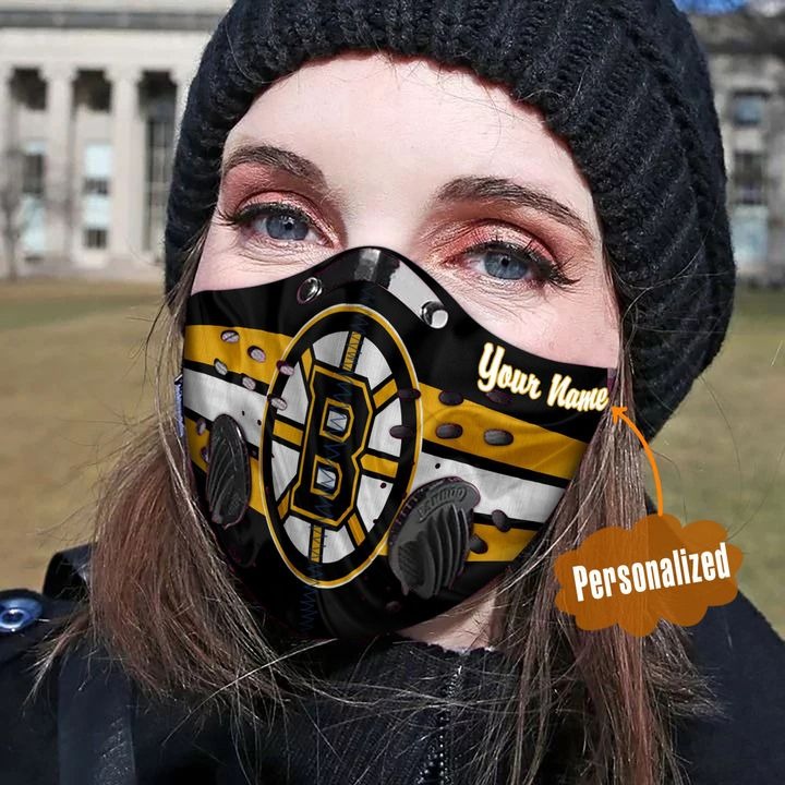 Boston Bruins Persionalized Custom Name Filter Activated Carbon Pm 2.5 Fm Face Mask