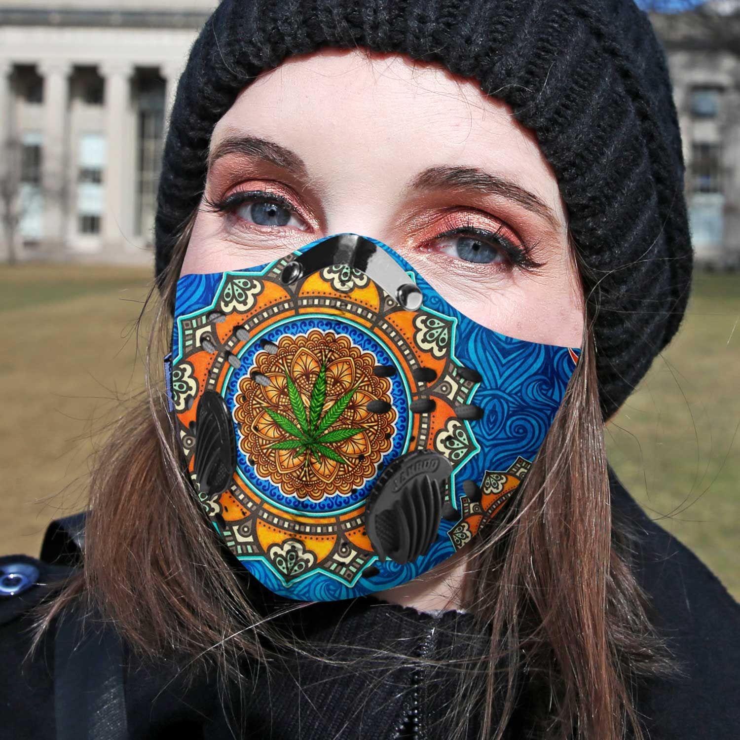 Cannabis fantasy world carbon pm 2.5 face mask – maria