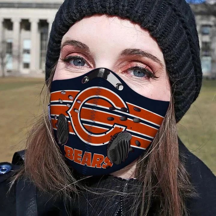 Chicago Bears Filter Activated Carbon Pm 2.5 Fm Face Mask-3