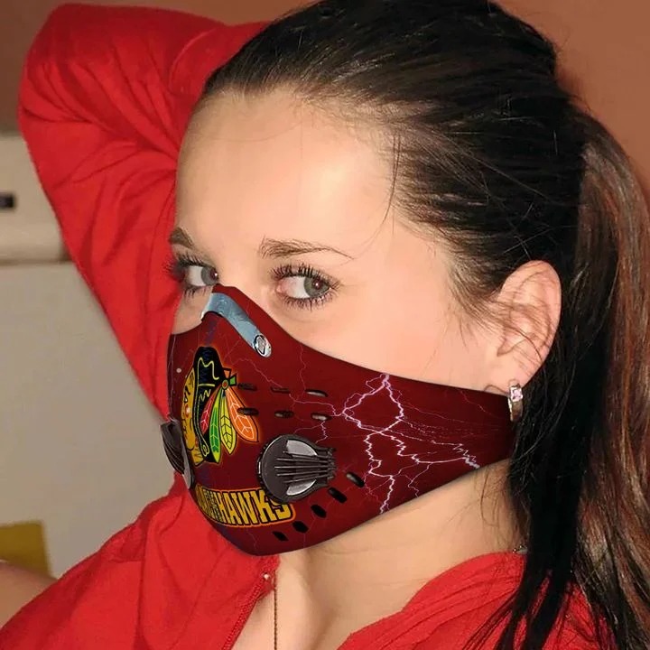 Chicago Blackhawks Filter Activated Carbon Pm 2.5 Fm Face Mask-2
