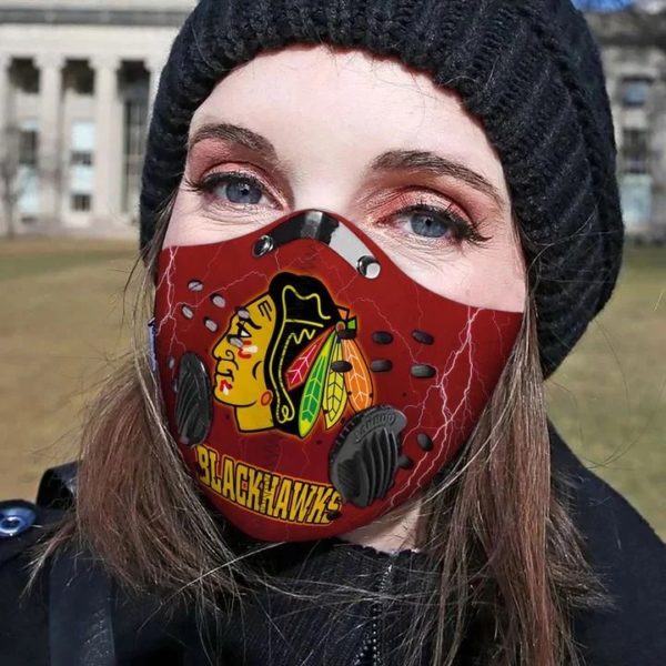 Chicago blackhawks football filter activated carbon pm 2.5 face mask – maria