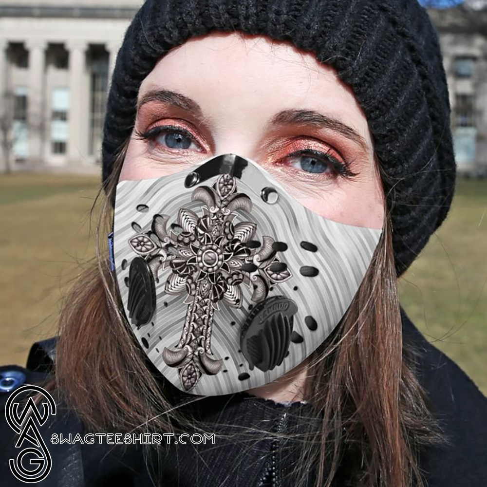 Christian cross filter carbon face mask – maria