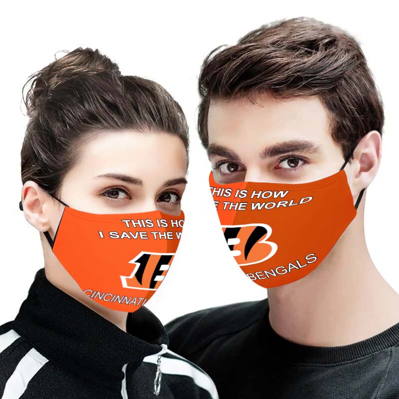 Cincinnati Bengals this is how i save the world face mask - detail