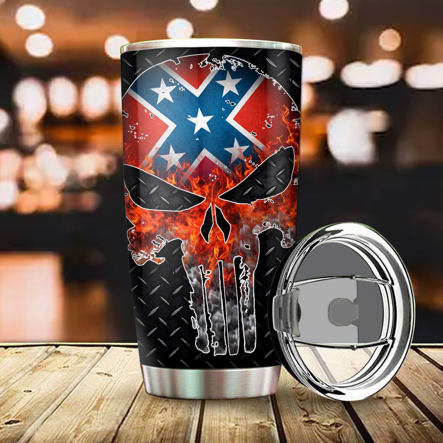 Confederate flag punisher skull tumbler – hothot 100420
