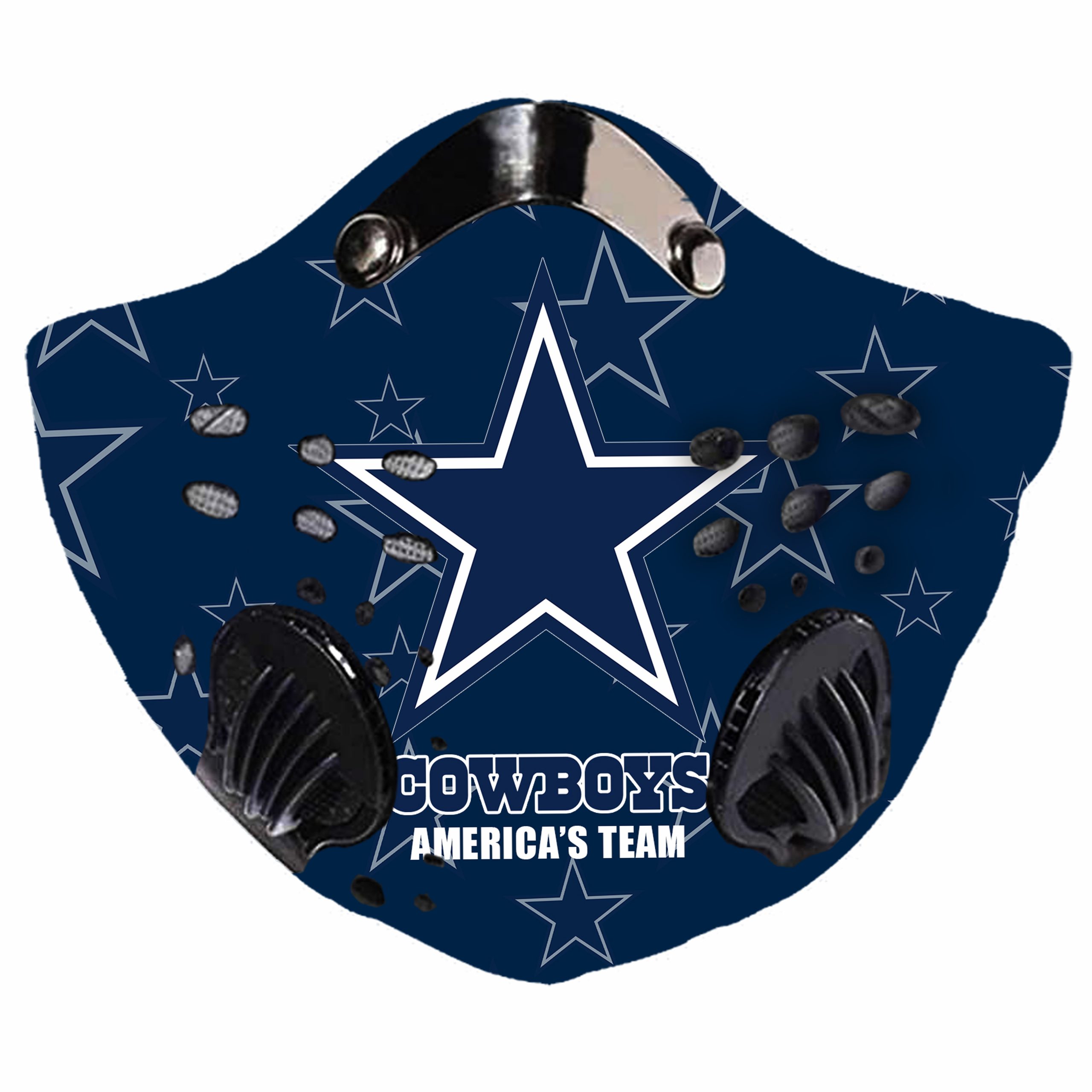 Cowboys america's team filter face mask