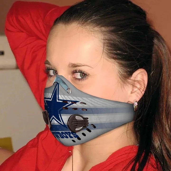 Dallas Cowboys Filter Activated Carbon Pm 2.5 Fm Face Mask Pic 2