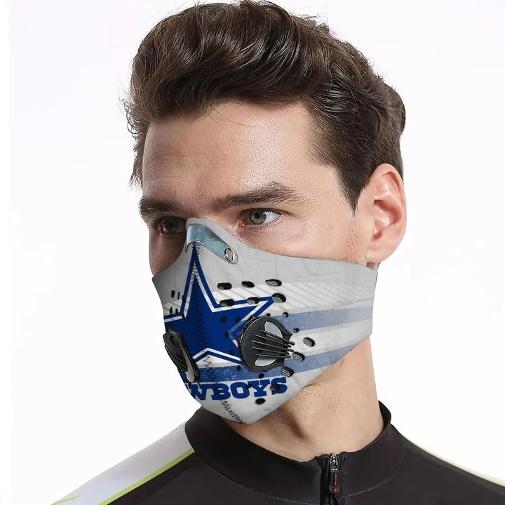 Dallas Cowboys Filter Activated Carbon Pm 2.5 Fm Face Mask Pic 3