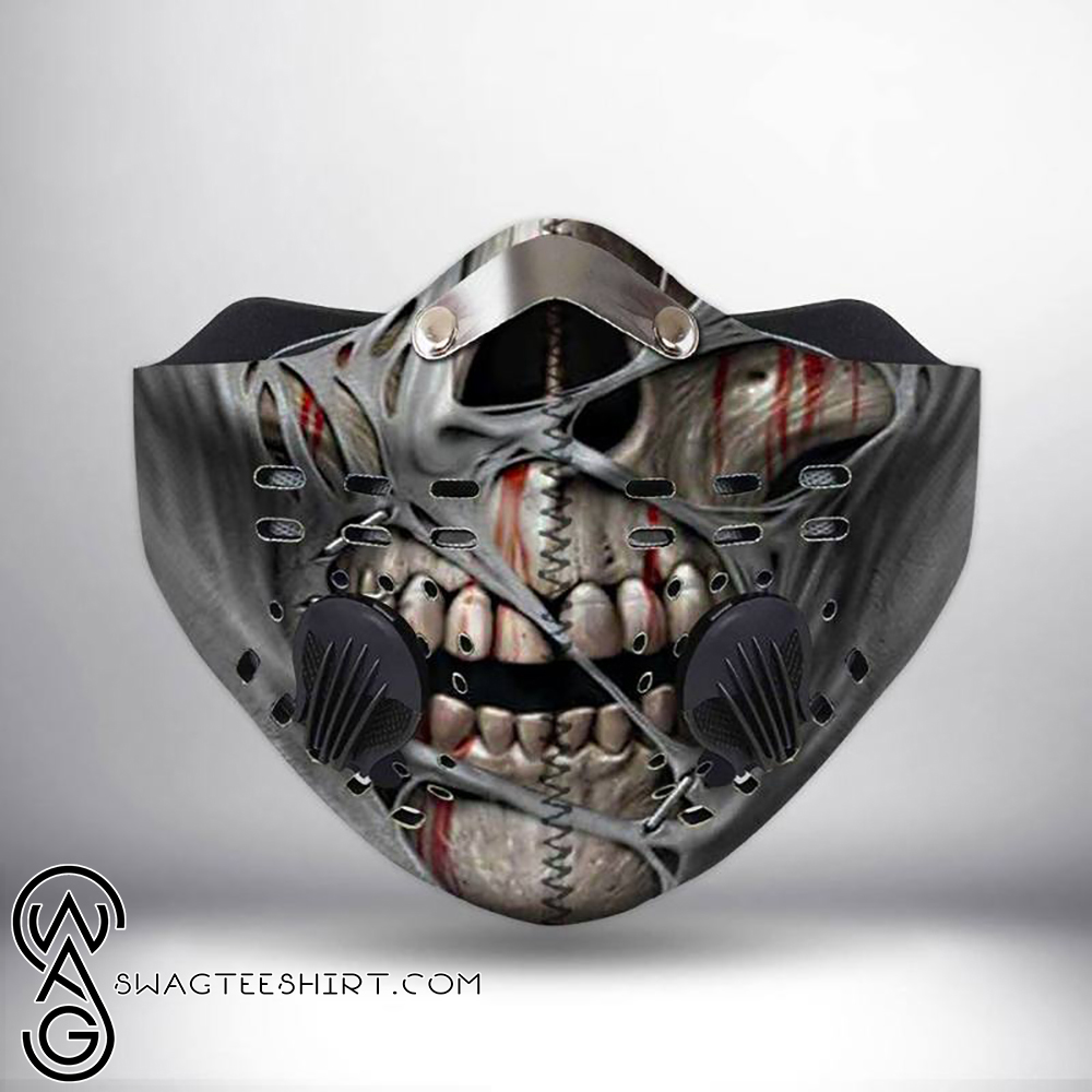 Death skull face filter activated carbon face mask