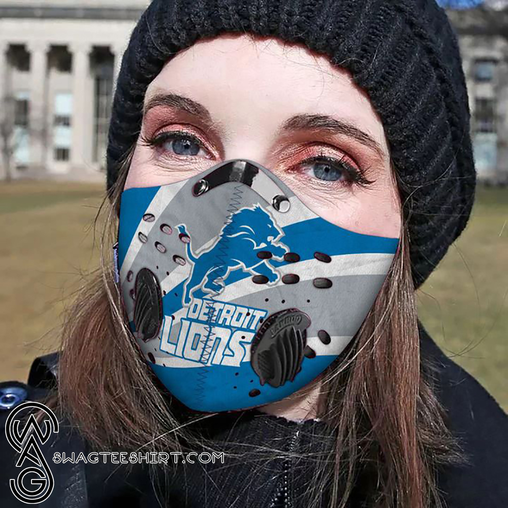 Detroit lions team football filter activated carbon face mask