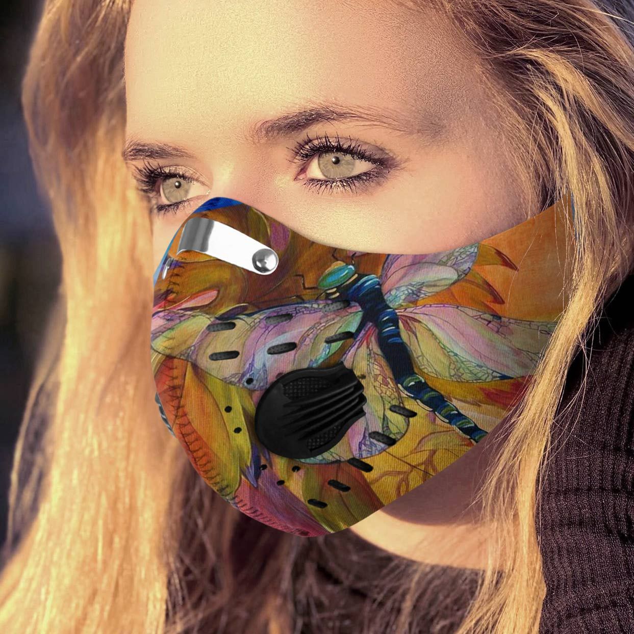 Dragonfly lover carbon pm 2.5 face mask