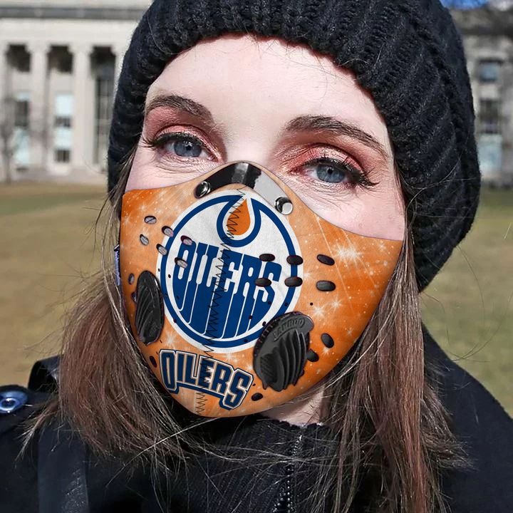 Edmonton Oilers Filter Activated Carbon Pm 2.5 Fm Face Mask