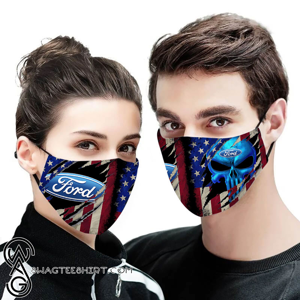 Ford american flag all over printed face mask – maria