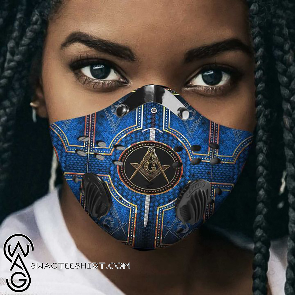 Freemason pride blue filter activated carbon face mask