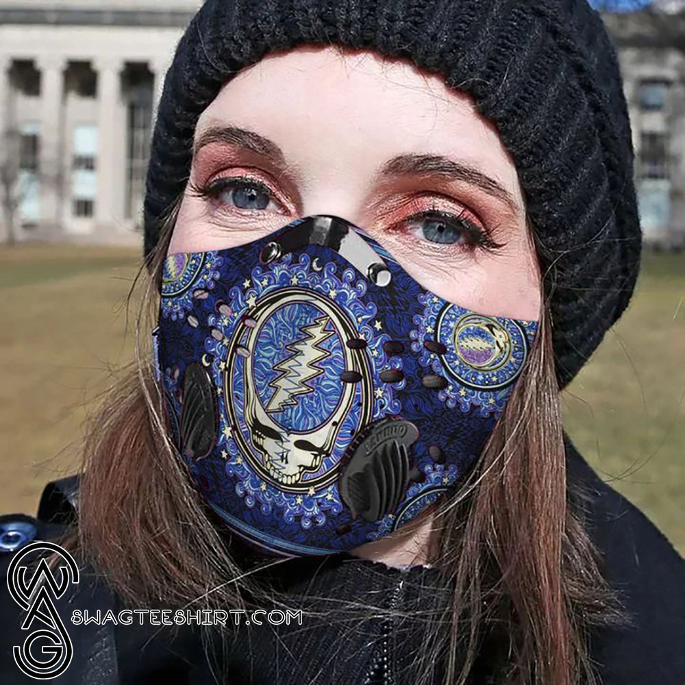 Grateful dead rock band filter activated carbon face mask