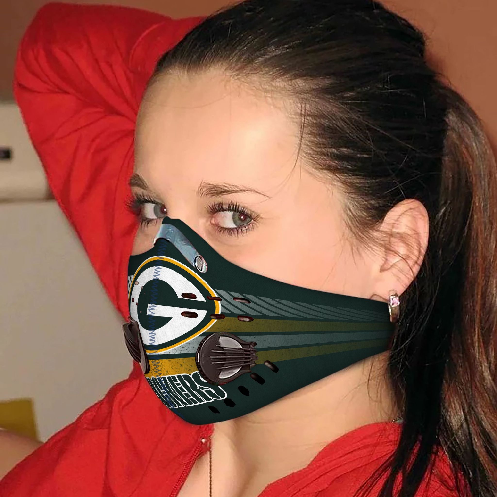 Green Bay Packers Carbon Pm 2.5 Fm Face Mask 1
