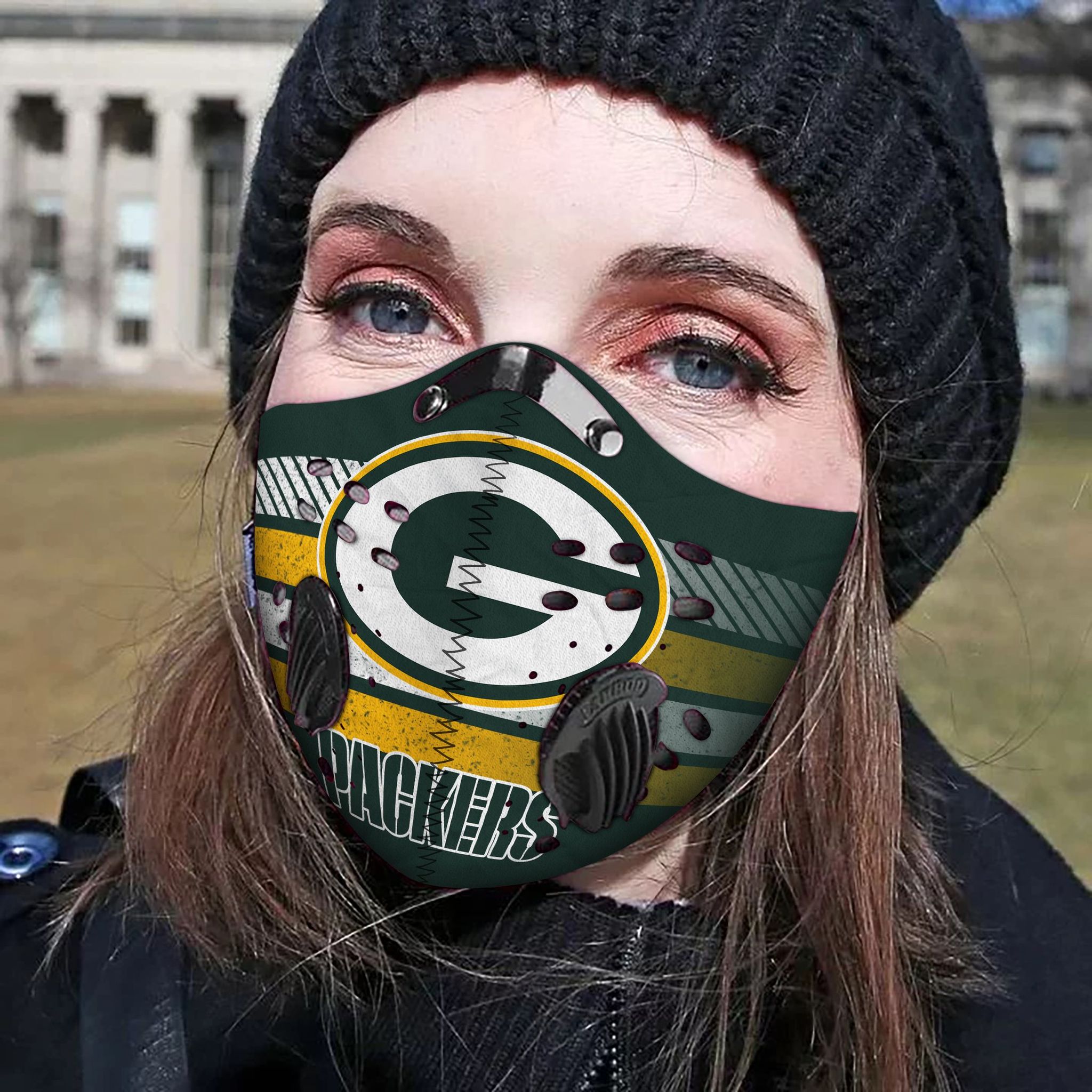 Green Bay Packers Carbon Pm 2.5 Fm Face Mask 2