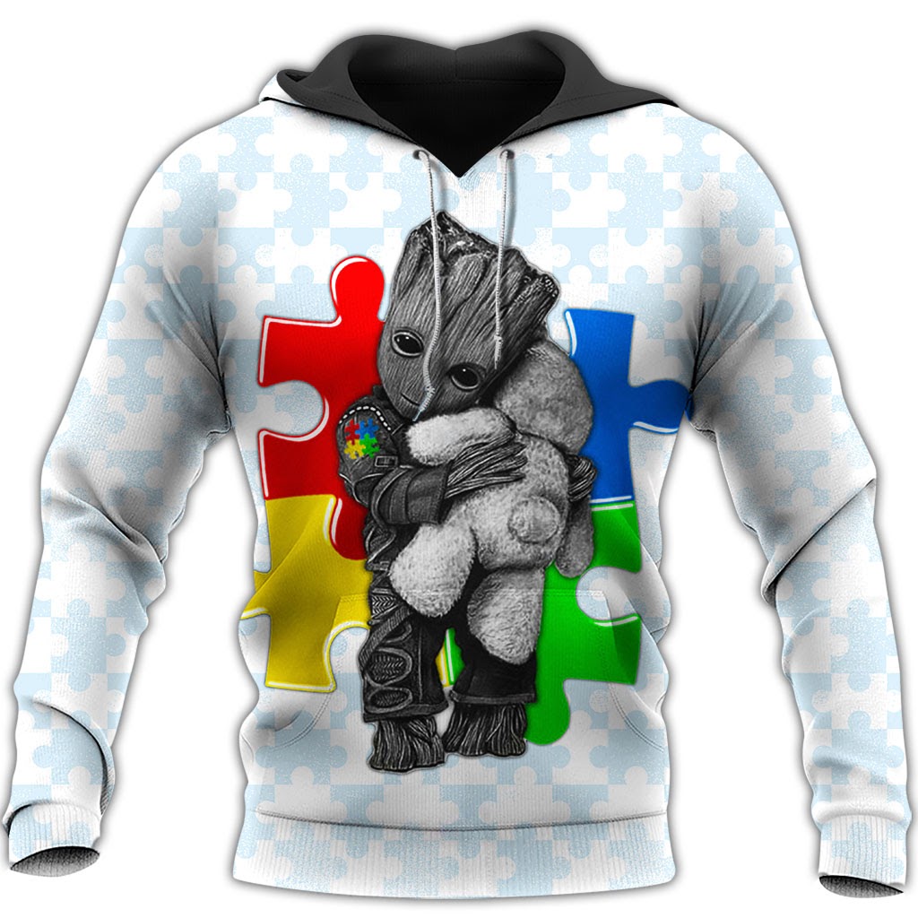 Groot autism awareness full over print hoodie
