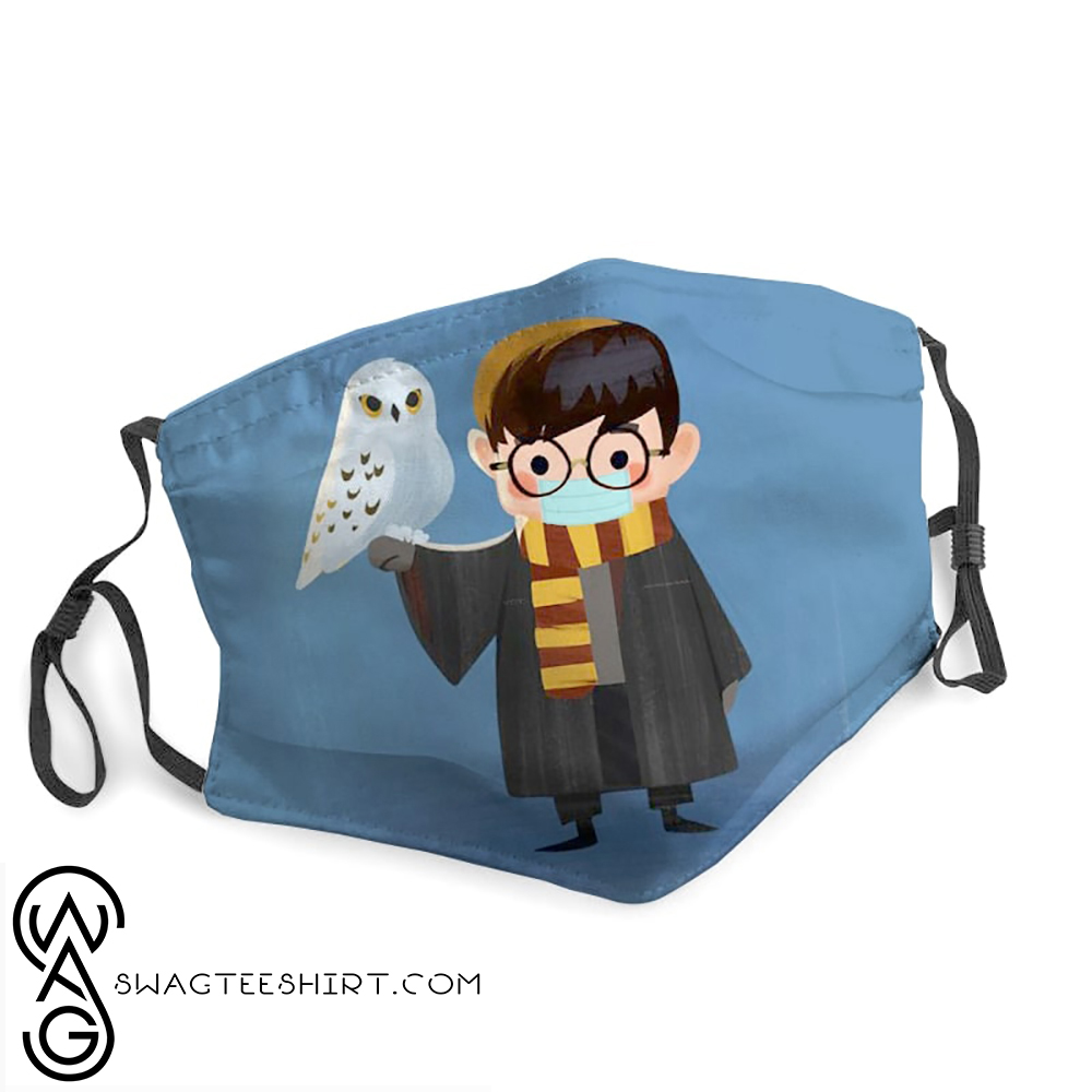 Harry potter owl hedwig stay home face mask