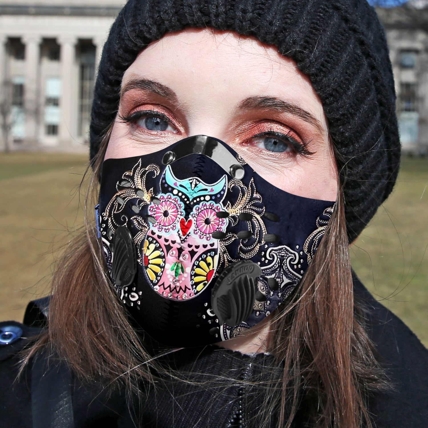 Hippie owl filter activated carbon pm 2.5 face mask – maria