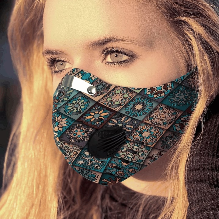 Hippie pattern filter activated carbon pm 2.5 face mask – maria