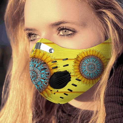 Hippie sunflower filter activated carbon pm 2.5 face mask – maria