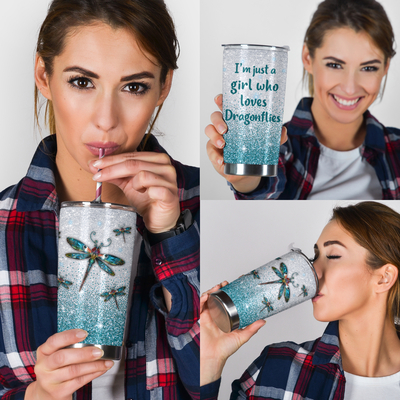 I'm Just A Girl Who Loves Dragonflies Tumbler 3