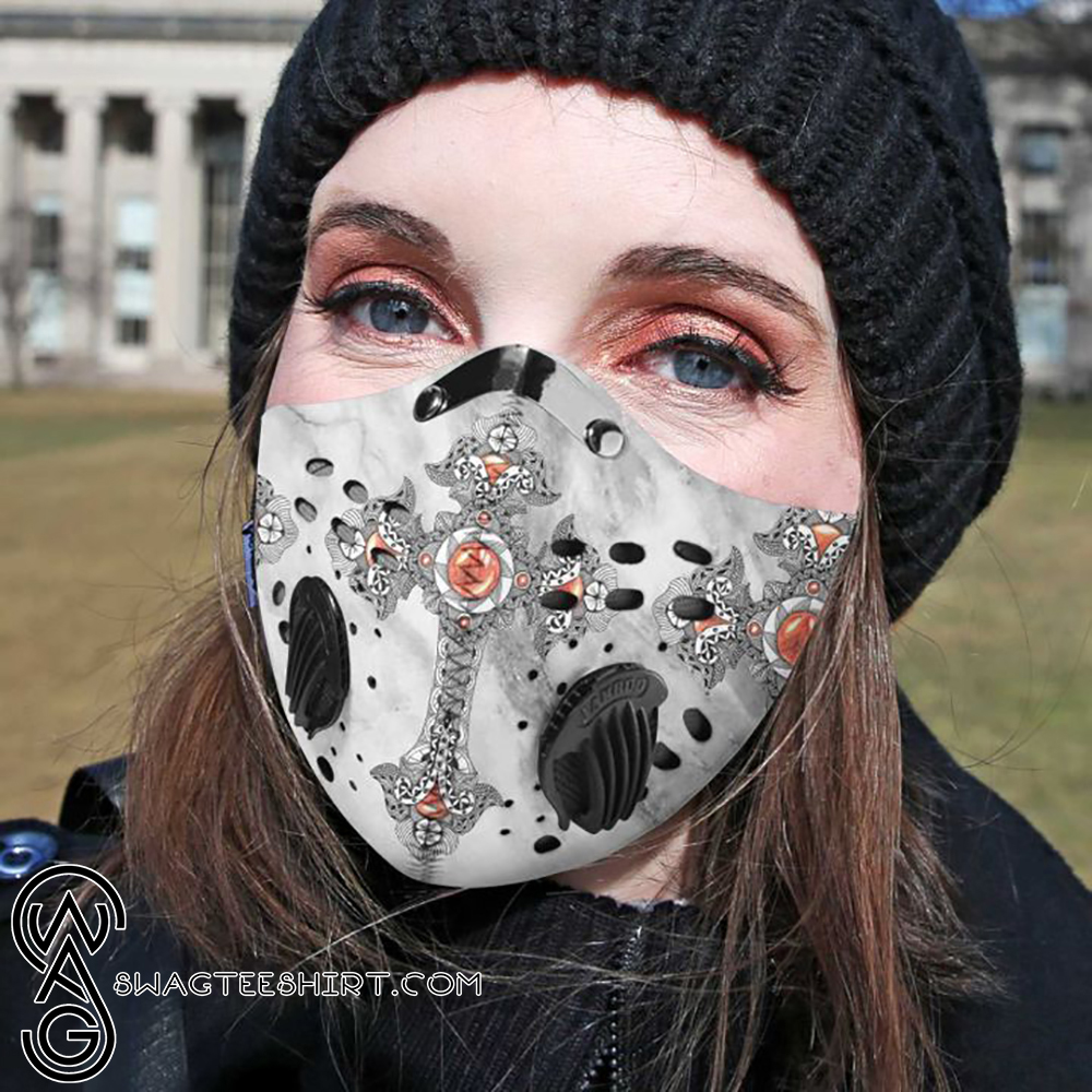 Jesus Christ cross filter activated carbon face mask