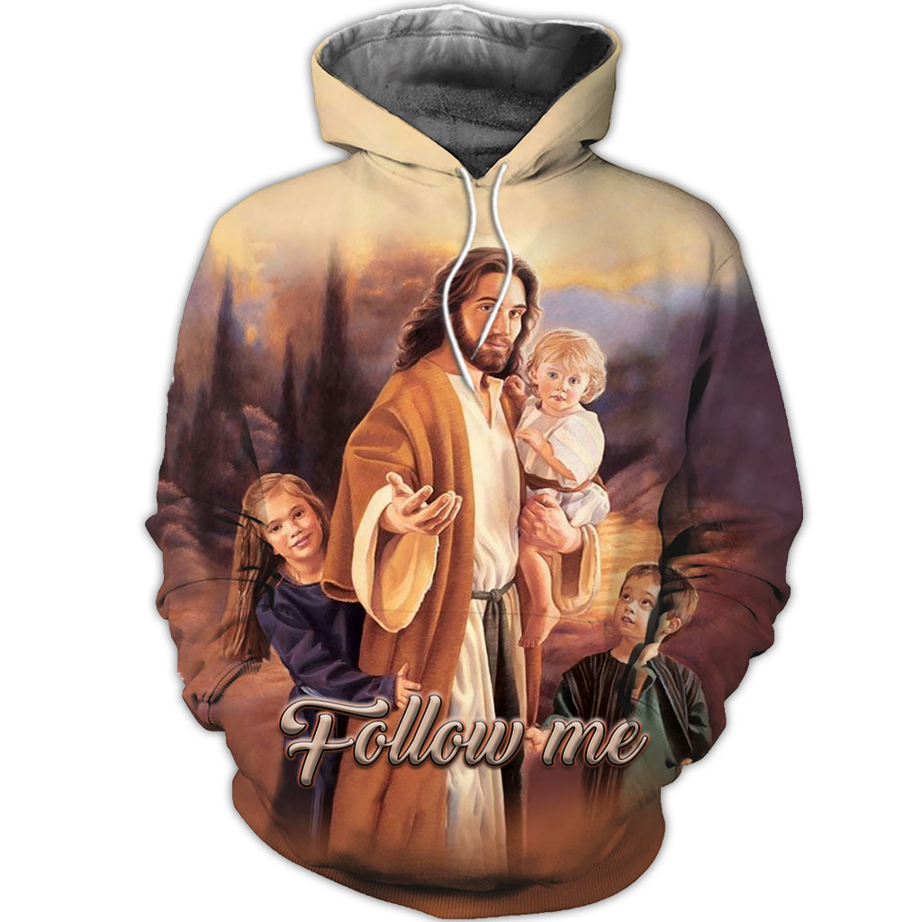 Jesus come and follow me full over print hoodie