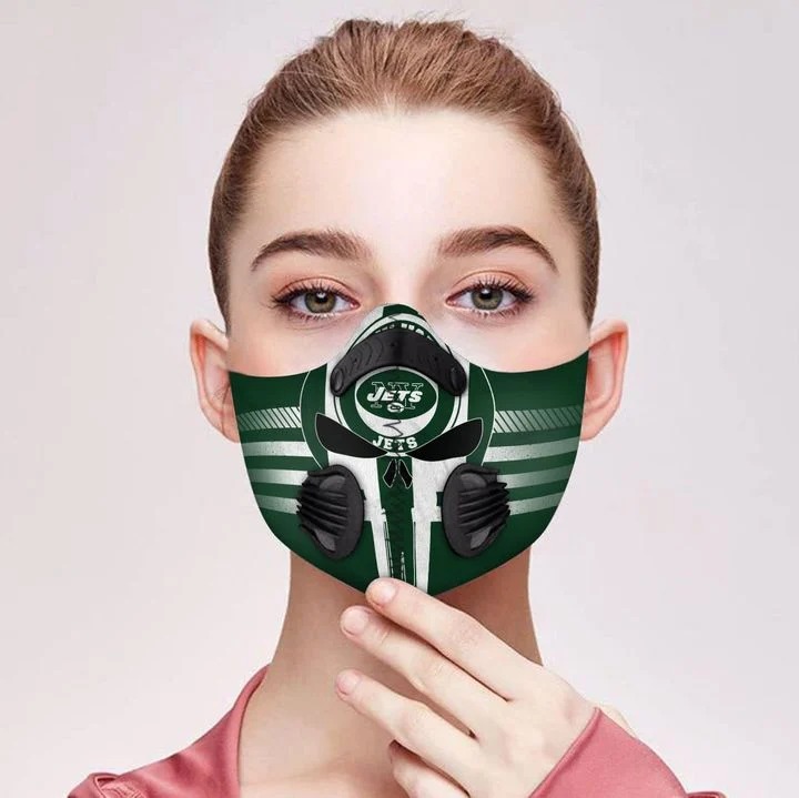 Jets punisher skull filter face mask - Pic 1