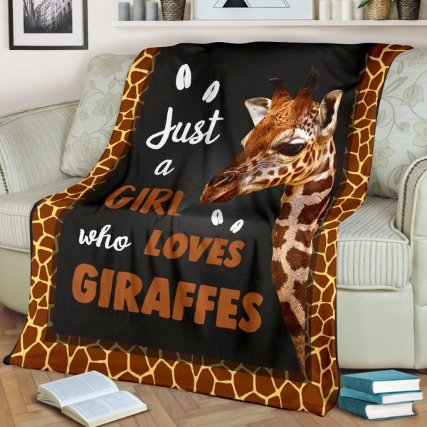 Just a girl who loves giraffes blanket 1