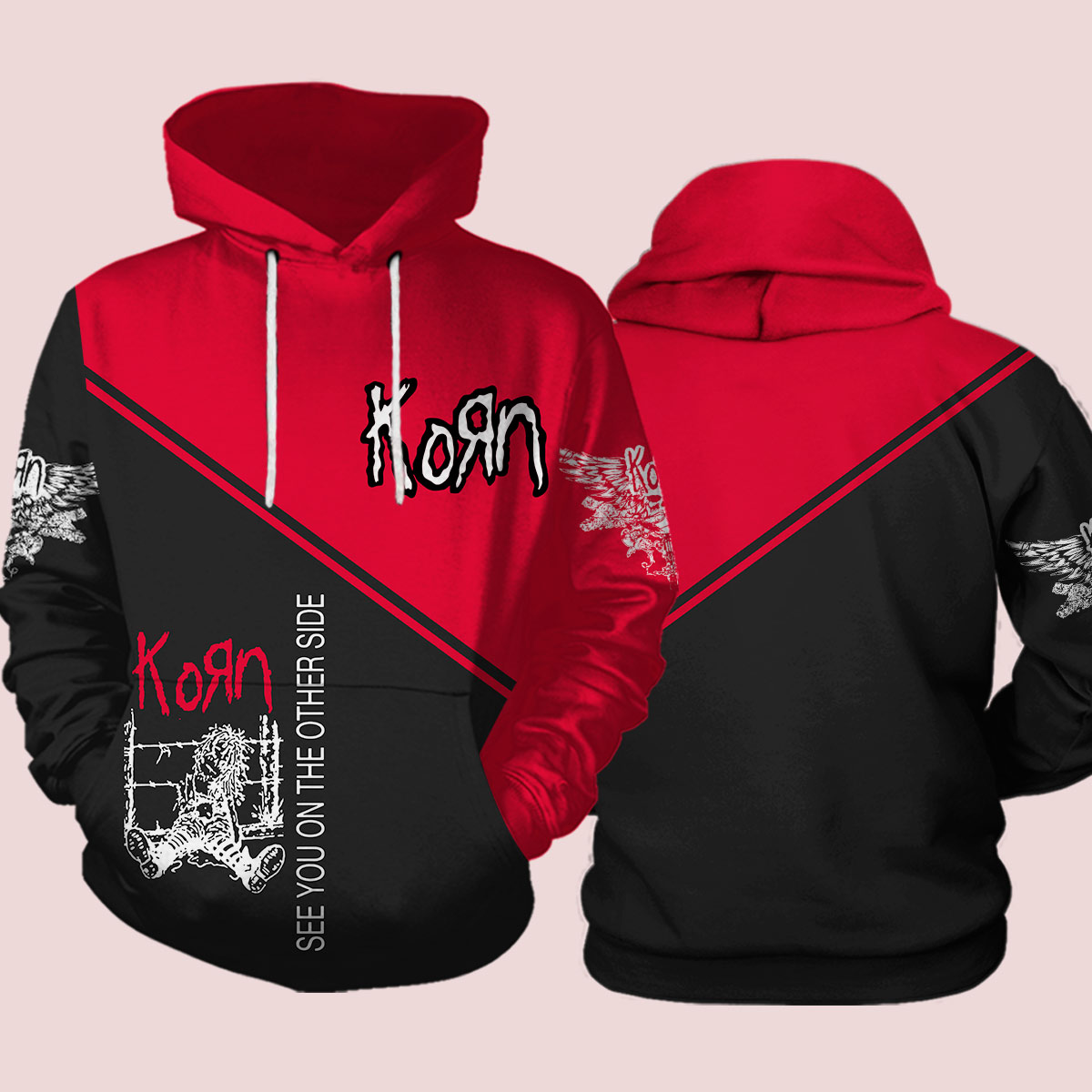 Korn see you on the other side full over printed hoodie
