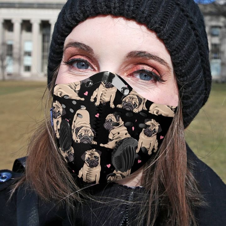 Little pug filter face mask