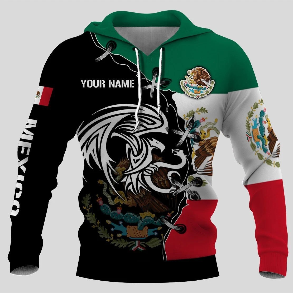 Mexico Golden Eagle Personalize Custom Name 3d hoodie and shirt – hothot 060420