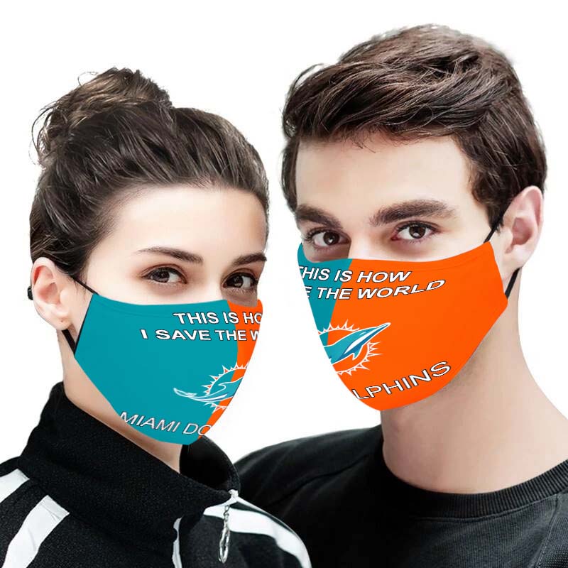 Miami Dolphins this is how i save the world face mask - detail