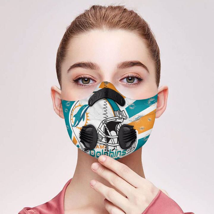 Miami dolphins carbon pm 2,5 face mask