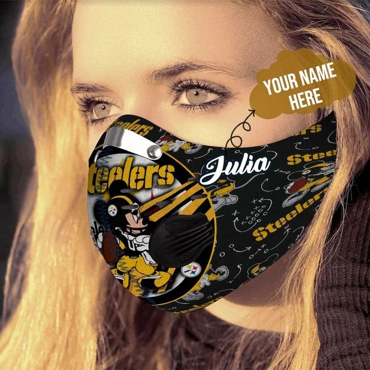 Micker steelers personalized custom name filter face mask