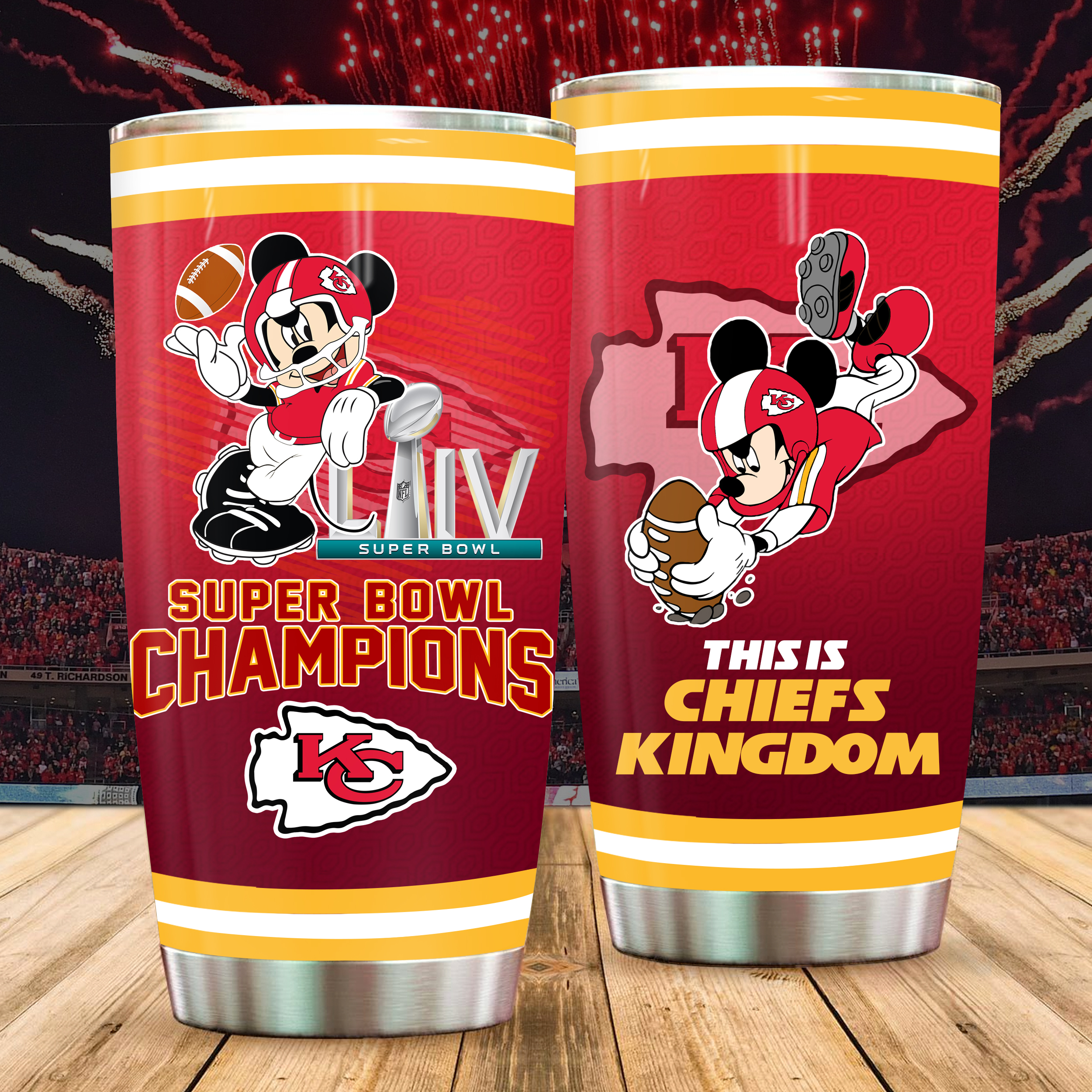 Mickey mouse kansas city chiefs all over printed tumbler – maria