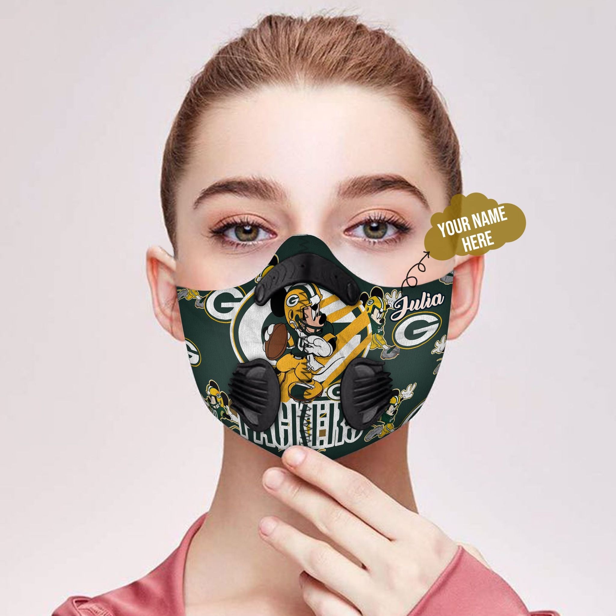Mickey packers Personalized custom name filter face mask - Pic 3