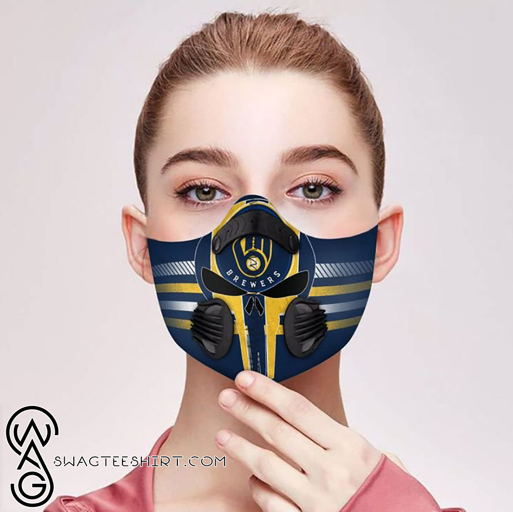 Milwaukee brewers team filter activated carbon face mask