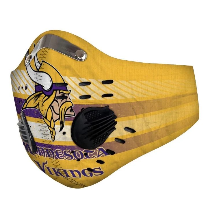Minnesota Vikings Filter Activated Carbon Pm 2.5 Fm Face Mask-2
