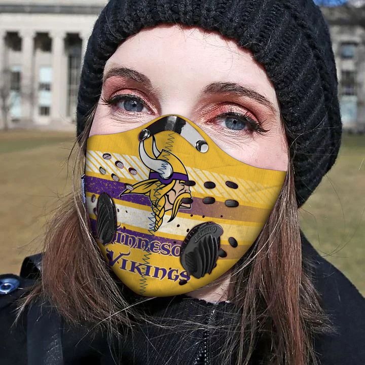 Minnesota Vikings Filter Activated Carbon Pm 2.5 Fm Face Mask