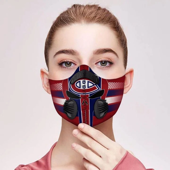 Montreal canadiens punisher skull filter face mask - Pic 2